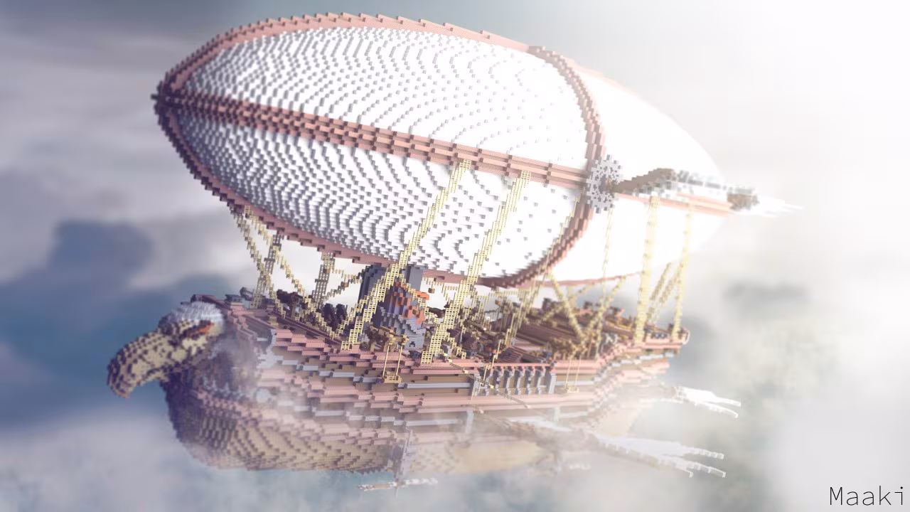 Vintage airship engraving